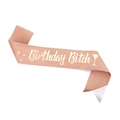 Fascia glitter oro rosa con scritta Birthday Bitch dorata per feste di compleanno - Taglia unica / Scritta Nero Oro Rosa Con Bicchiere