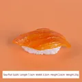 Modèle de sushi au saumon réaliste avec texture détaillée sur fond orange chaleureux - Sushi de Poisson de Mer