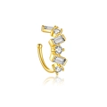 Luxurious S925 sterling silver ear cuff with gold plating and sparkling zircon stones - 925 Silver / 18K Gold White Stone