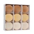 9-piece gradient skin tone flocking sponge puff set in organized white display box - Style 3 (Skin Tone Gradient)