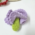 Handmade crochet lavender flower ornament with green stem for gift bouquets - Purple Carnation
