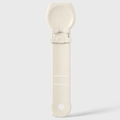 Creamy white cat-ear shaped silicone pet treat squeezer with adjustable strap - Light Coffee