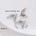 Silver butterfly wing alloy charms for DIY necklaces with 2mm hanging hole - 4# Silver Whale Tail