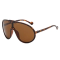 Modieuze oversized zonnebril met schildpadmontuur en bruine gradiënt glazen - Schildpad Frame Thee Lenzen