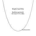 Spécifications du collier chaîne serpent argentée de 45 cm et détails légers de 2,5 g - Style 4-Argent Chaîne Fine (0.8mm)
