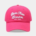 Pink American vintage baseball cap with white Boston 1901 embroidery and cotton finish - Adjustable / Rose Red