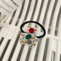 Coletero de oso chic con cristales de colores sobre un colgante de oso de acrílico blanco - Diadema De Oso Con Gemas Blancas