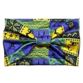 Elastic wide headband with colorful African tribal print and front twisted knot - Style 93