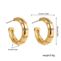 Detailed size chart for 18K gold C-shaped hoop earrings with inlaid zircons - 27mm Gold