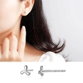 Elegant S999 sterling silver clover stud earrings for women with polished finish - Windmill Stud Earrings