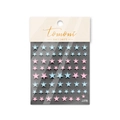 Stickers nail art relief 3D avec motifs d'étoiles bleues et roses, modèle TO-2720 - to2720-Étoile en Relief 5D (Rose Froid)