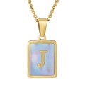 Blue Shell Letter J Style (With Chain)