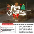 Merry Christmas static window sticker with bow and deer antlers size chart P-SD393 - Small (35x30cm) / Merry Christmas Style