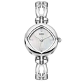 Silver GEDI bangle watch featuring a diamond-shaped mother-of-pearl dial and hollow band - Silver Case White Mother Of Pearl