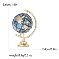 Broche de globo azul con marco dorado y líneas de latitud, mide 3,6 cm por 2,4 cm - Azul