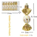 Set di 6 ornamenti natalizi a forma di caramella a spirale oro e bianco glitterati - Oro