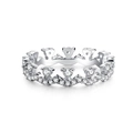 Elegante anello a corona in argento S925 con zirconi scintillanti per donna alla moda - US 5 / Argento