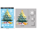 Christmas tree and snowflake static stickers set with Merry Christmas text for windows - BQ549 Style