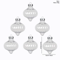 Set di 6 decorazioni natalizie trasparenti a coste a forma di cipolla con gancio - Forma a Cipolla Trasparente / Set da 6