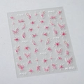 5D embossed butterfly and floral nail art sticker in pink and white finish M-635 - Butterfly Floral Style (M-635)