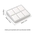 Silver grey jewelry display tray with six white soft slots for pendant storage - 6-Slot Pendant Tray (White & Silver)