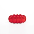 Glossy red cloud acrylic clutch bag with wave design and golden ball clasp closure - Red