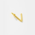 Elegant gold letter V pendant necklace in minimalist S925 sterling silver style - Letter V / 925 Silver