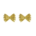 Elegant 18k gold plated bow stud earrings for women with a polished metallic finish - Ribbon Bow Knot Style (FE240301)