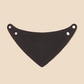 Solid black cotton crepe baby bandana bib with adjustable white snap buttons - Black