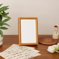 Natural wood photo frame with rounded edges and thick borders for desk display - 6 Inch / Teak Wood Color