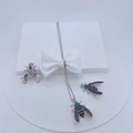 Collier insectes en cuivre avec pendentifs en zircon coloré et boîte cadeau - #2 Abeille Argent (Pendentif Uniquement)