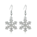 Sparkling silver snowflake earrings with clear crystals for elegant Christmas jewelry - Full Pave Silver Snowflake