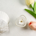 Flower heart shaped pearl phone grip holder with white floral and gold center detail - Irregular Ring - Shell Flower With Gold Core