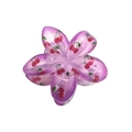Translucent purple flower hair claw clip with red cherry prints for women - UV Print Plumeria [Purple Fruit]