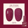 7.5ml deep burgundy red soak-off gel polish with fine silver glitter finish G075 - Deep Wine Red Glitter (075)