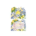 Detailed view of Mediterranean lemon party invitations with tile patterns and size specs - Invitation Cards 10PCS