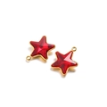 Star-shaped pendant in red faceted crystal with a gold-plated stainless steel frame - Red