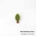 Mini green knitted Christmas tree ornament with brown felt trunk and hanging rope - Mini Christmas Tree C (1 PC)