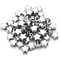 Cuentas espaciadoras de estrella plateada pulida para la creación de joyas finas - Diám 6mm/Grosor 3.5mm/Agujero 1.2mm / Blanco K/Plata