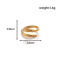Adjustable golden snake ring in stainless steel with detailed scale texture - MN394-Gold Snake Scale Pattern