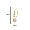 Golden heart-shaped zircon pendant with 1.26cm length for ear or nose piercing - 7# Gold