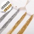 Detailed comparison of 1.5mm silver and gold stainless steel flat Cuban chains - 1.5mm Flat Cuban Chain (40+5cm)