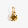 6x6mm Jonquil round zircon pendant in 14K gold stainless steel for November birthdays - 6x6mm / November Light Yellow - Gold
