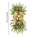 45cm Christmas staircase swag with golden bows and pine cones on artificial greenery - Without Lights / Yellow