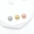 Octagonal snowflake spacers in silver, gold, and rose gold with micro-inlaid zircons - Style 10
