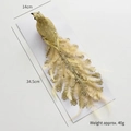 Sparkling gold foam bird ornament with long feathers and glitter for Christmas tree decor - Oversized Golden Phoenix Bird