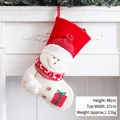Large 48cm knitted Christmas stocking with 3D snowman design and red polka dot hat - Red White Sock Snowman