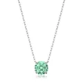 S925 Sterlingsilber Kette mit achteckigem grünem Edelstein-Anhänger und Spiegelung - S925 Sterlingsilber (8mm)