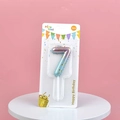 Blue and purple gradient number 7 birthday candle with gold glitter in party packaging - Number 7 / Pink and Green Gradient
