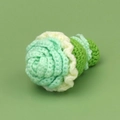 Handmade knitted sunflower pendant in light green and white yarn for keychains - Green Large Rose Hand Bouquet